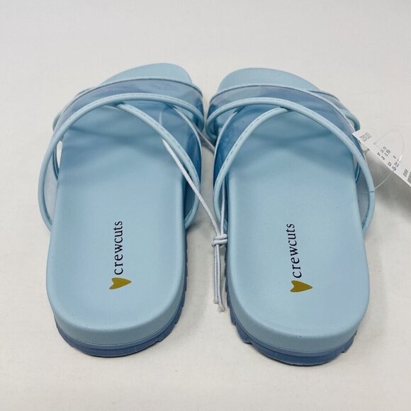 J Crew Crewcuts Little Girl K12 Slip On Pool Clear Jelly Sandals in Blue $45 223 - Picture 4 of 9